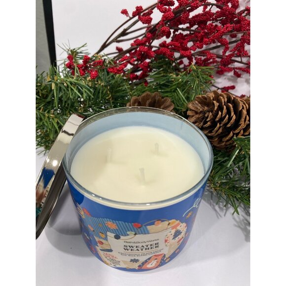 Bath & Body Works “Sweater Weather” New 3 Wick Candle - Picture 2 of 7